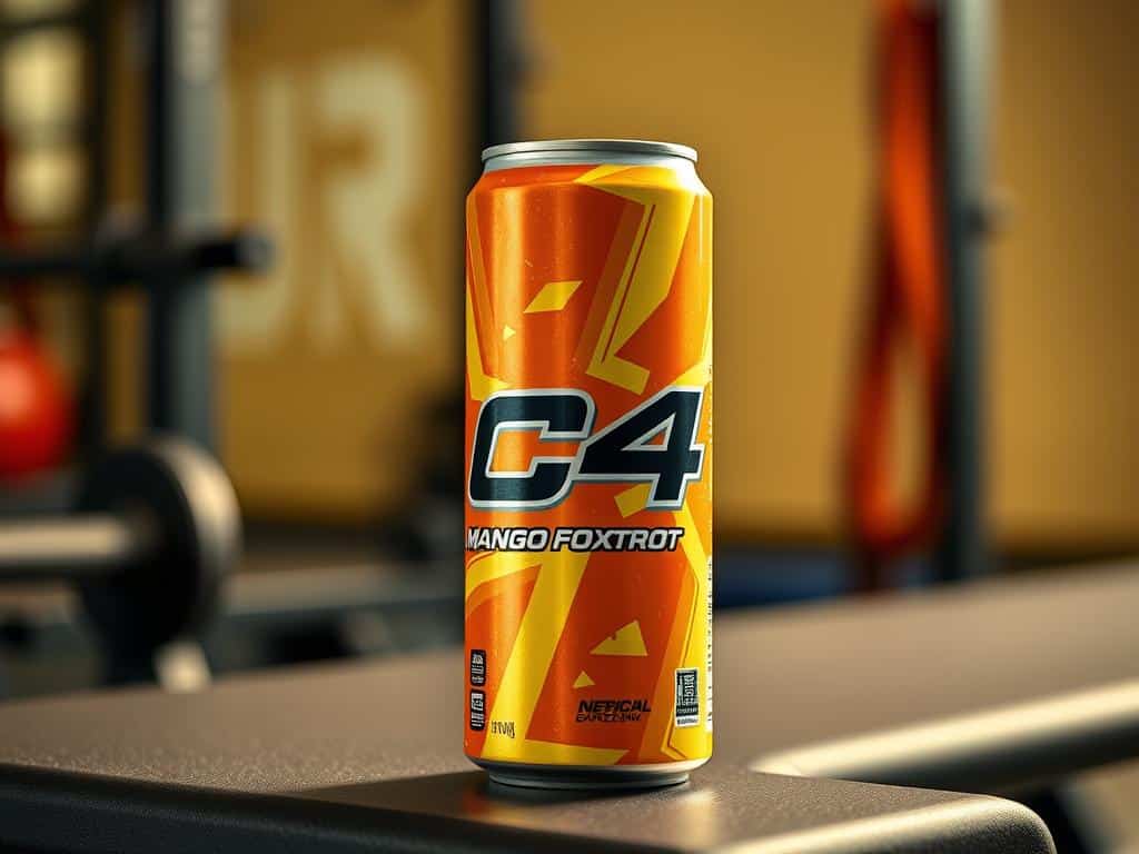 Mango Foxtrot C4 energy drink can representing one of the best C4 flavors for energy and performance Mango Foxtrot C4 energy drink can representing one of the best C4 flavors for energy and performance