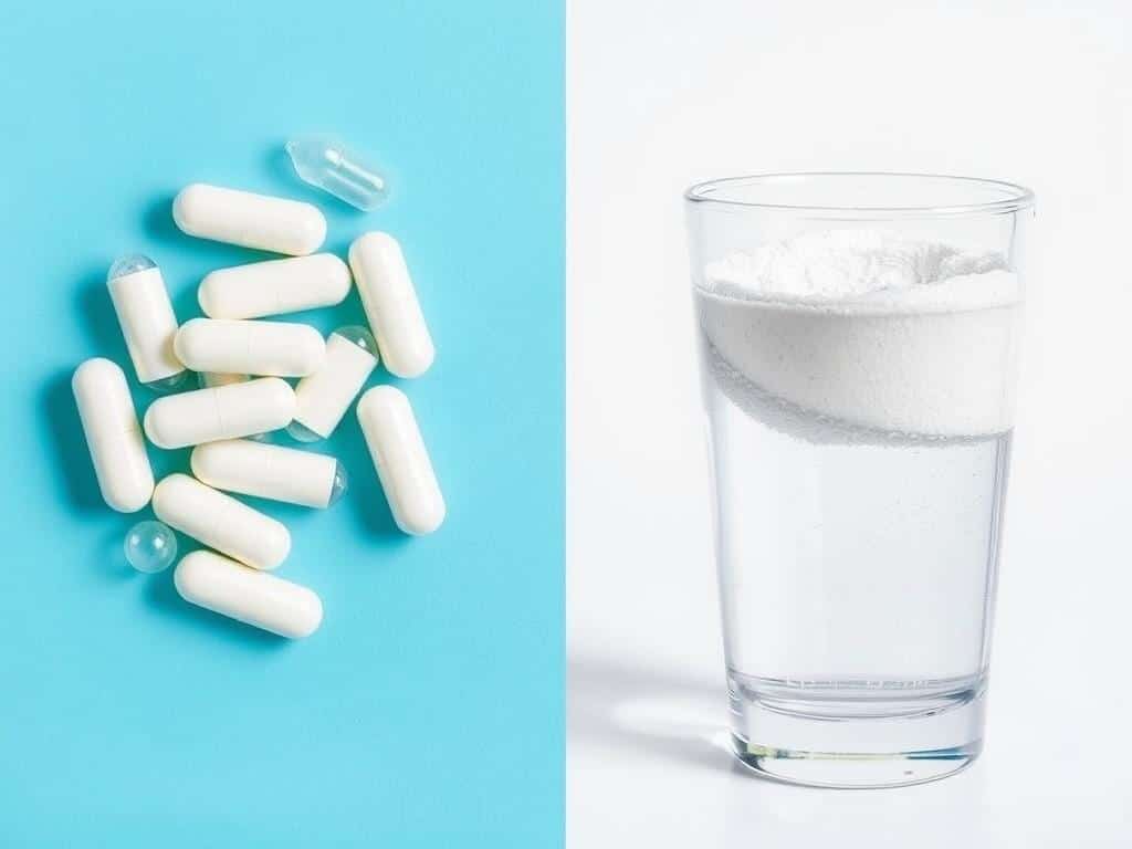 Creatine HCL capsules and powder showing higher solubility in water