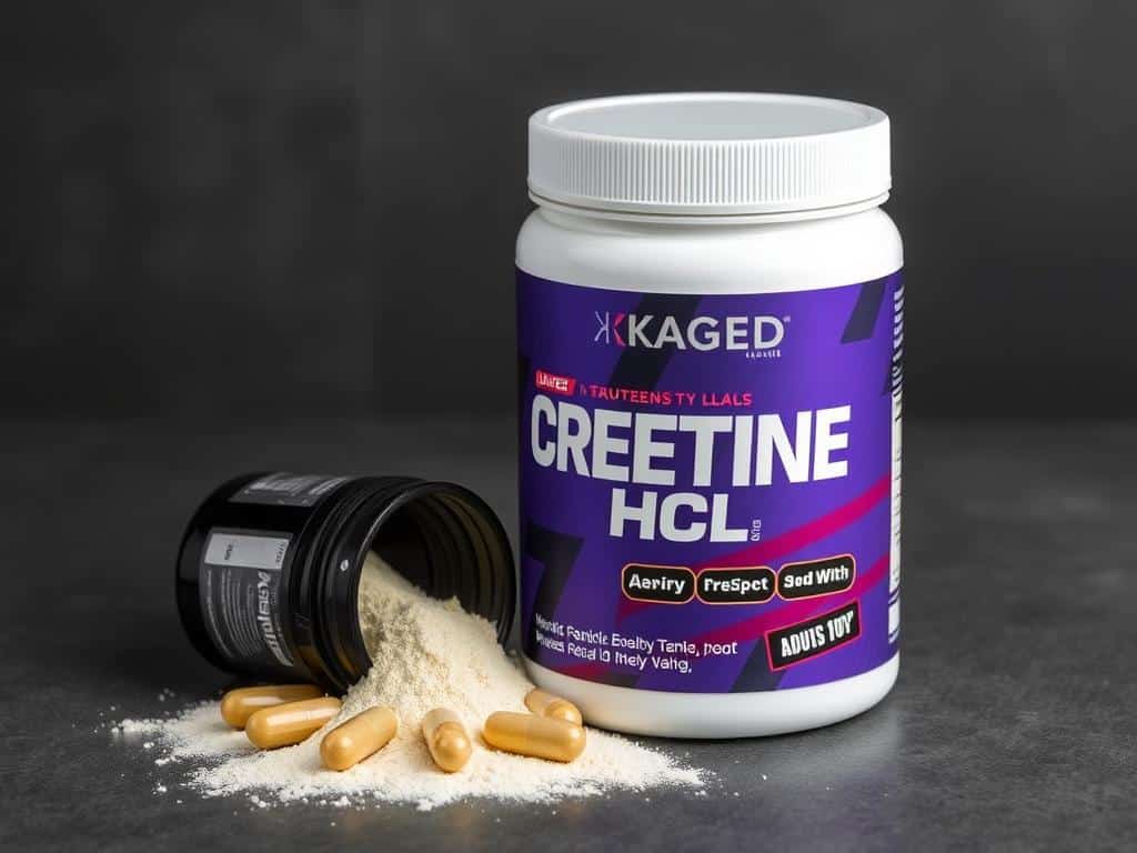 Kaged Creatine HCL container with capsules and powder visible